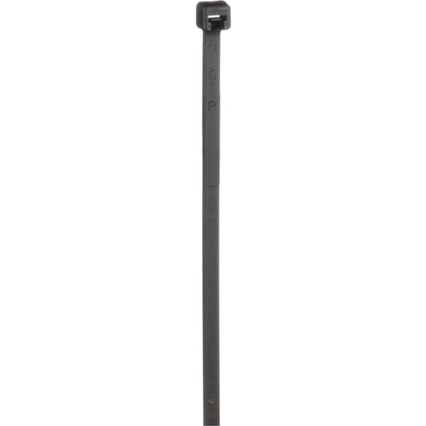 Cable Tie, 8 in L, 2 in Max Bundle Dia., Black, Nylon 6/6, 40 lb Strength, 1000 PK